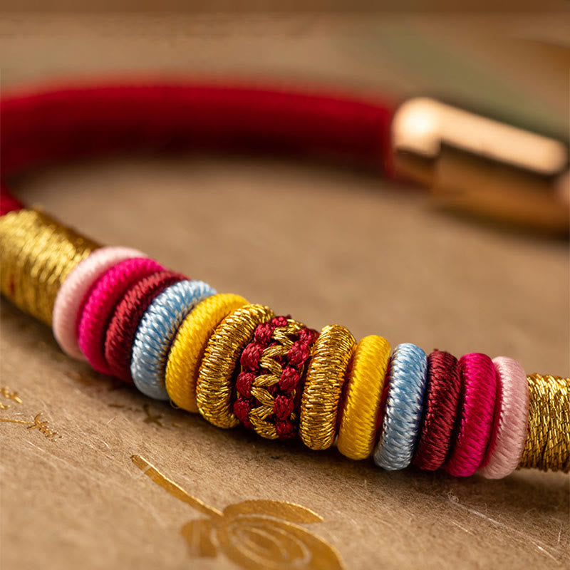 Nimara Ritual Tibetan Handmade King Kong Knot Protection Magnetic Buckle Braided Bracelet