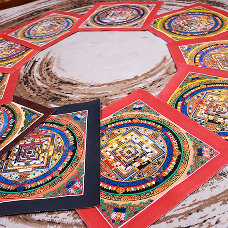 Nimara Ritual Tibetan Handmade Thangka Mandala Painting Blind Box Random Color Pattern