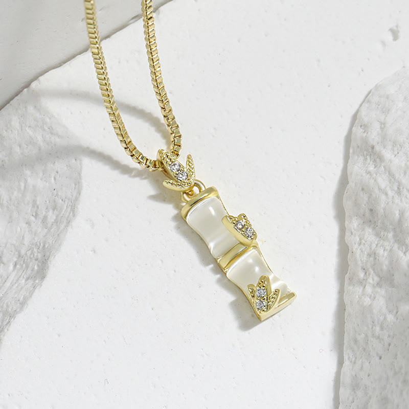 Nimara Ritual Chalcedony Bamboo Pattern Harmony Necklace Pendant