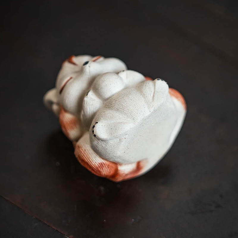 Nimara Ritual Mini Nine Tailed Fox Purple Clay Luck Desk Decoration