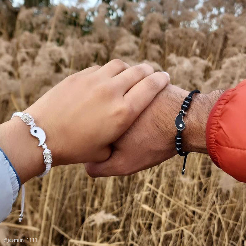 Nimara Ritual 2pcs Yin Yang Hematite Couple Bracelet