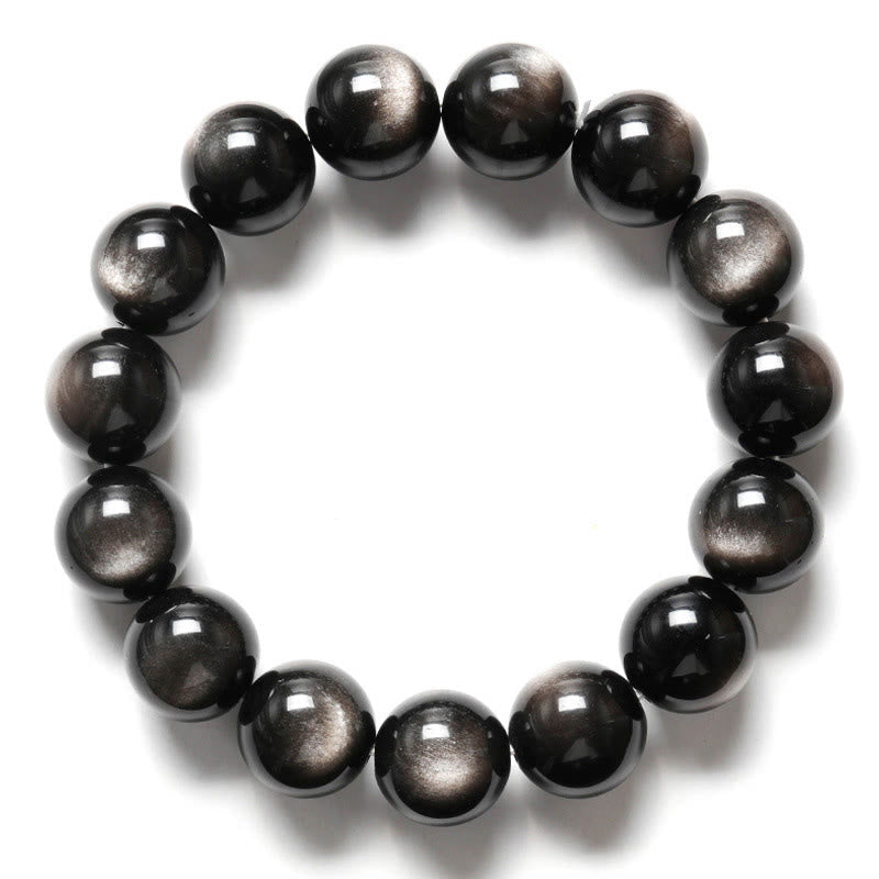 Nimara Ritual Natural Silver Sheen Obsidian Soothing Protection Bracelet