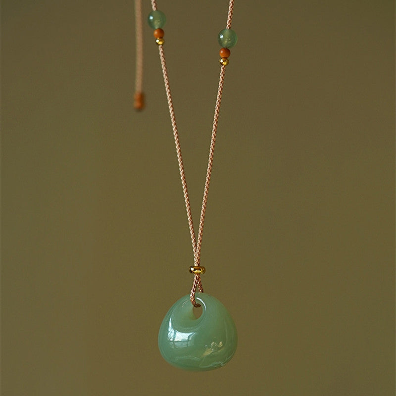 Nimara Ritual Natural Jade Luck Prosperity Necklace Pendant