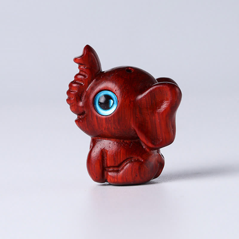 Nimara Ritual Sandalwood Small Leaf Red Sandalwood Green Sandalwood Lucky Mini Elephant Carved Protection Decoration