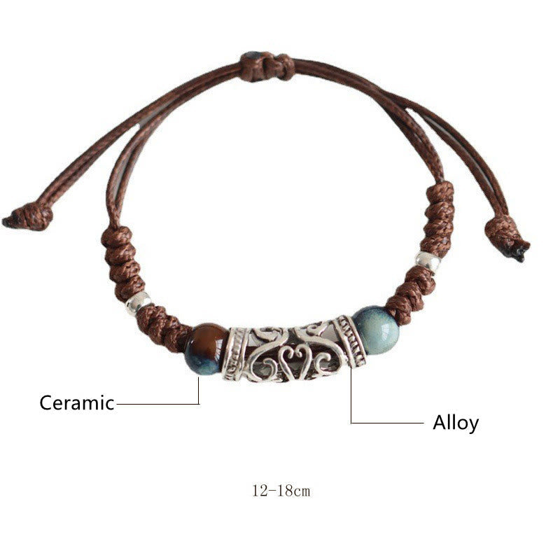 Nimara Ritual Tibet Ceramic Bead Wealth String Bracelet