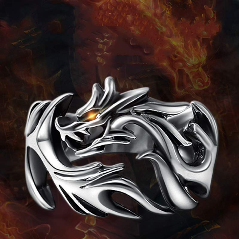 Nimara Ritual Dragon Pattern Protection Strength Adjustable Ring