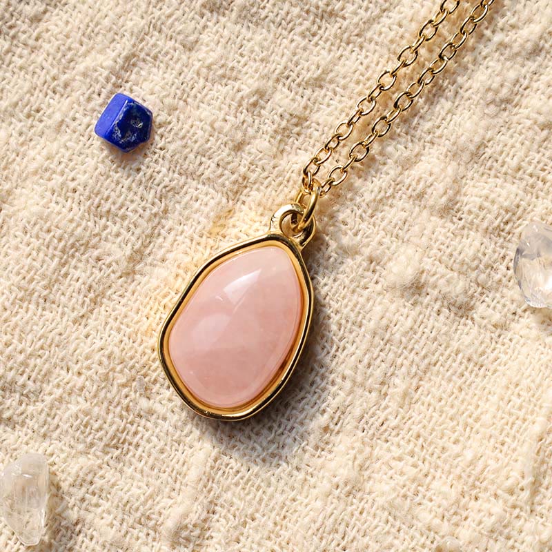 Nimara Ritual Natural Green Aventurine Amethyst Rose Quartz Blessing Necklace Pendant