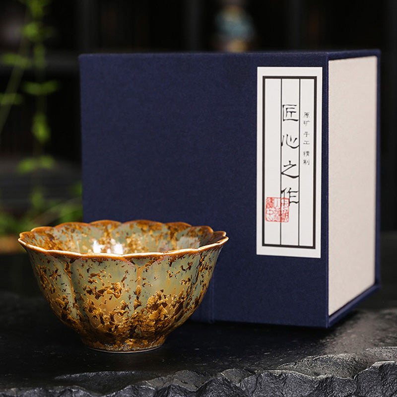 Nimara Ritual Colorful Brown Ceramic Teacup Kung Fu Tea Cup Bowl