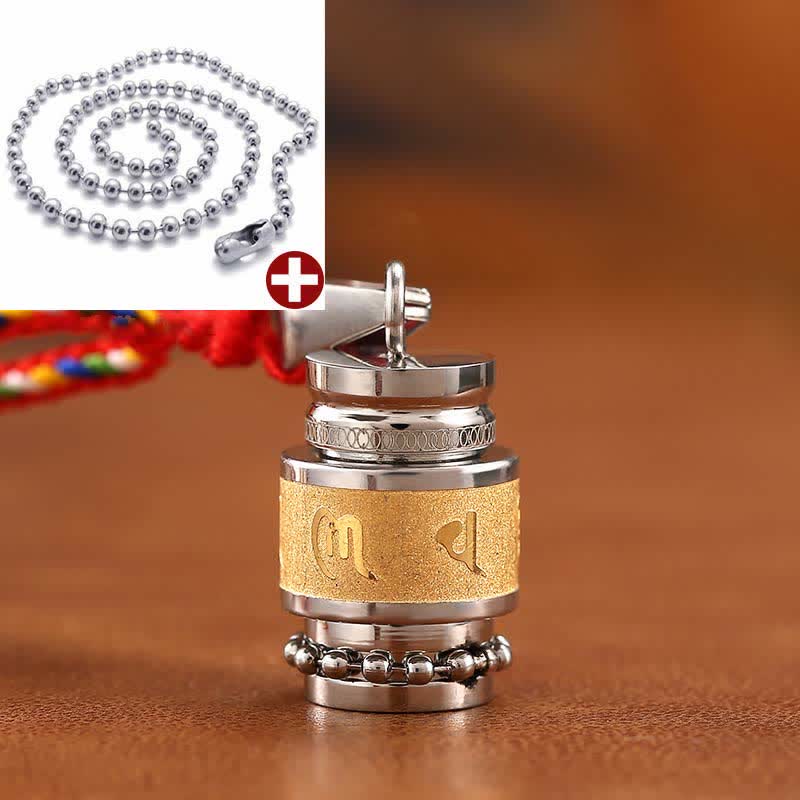 Nimara Ritual Tibet Om Mani Padme Hum Shurangama Mantra Titanium Steel Wisdom Amulet Necklace Pendant