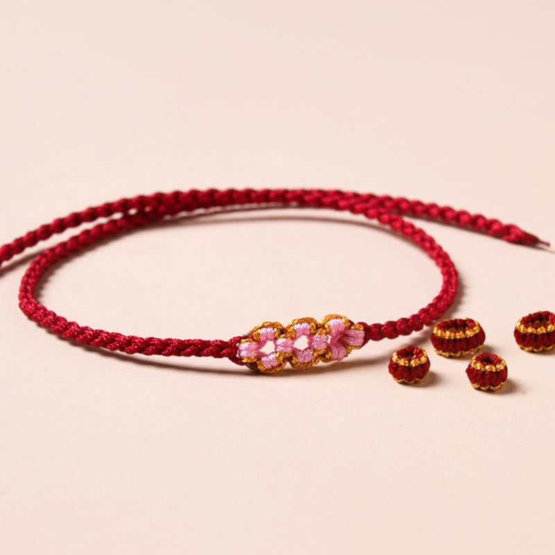 Nimara Ritual Handmade Peach Blossom Protection Braided Rope Bracelet