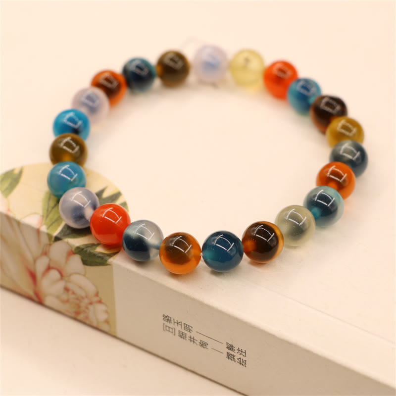 Nimara Ritual Colorful Candy Agate Healing Strength Bead Bracelet