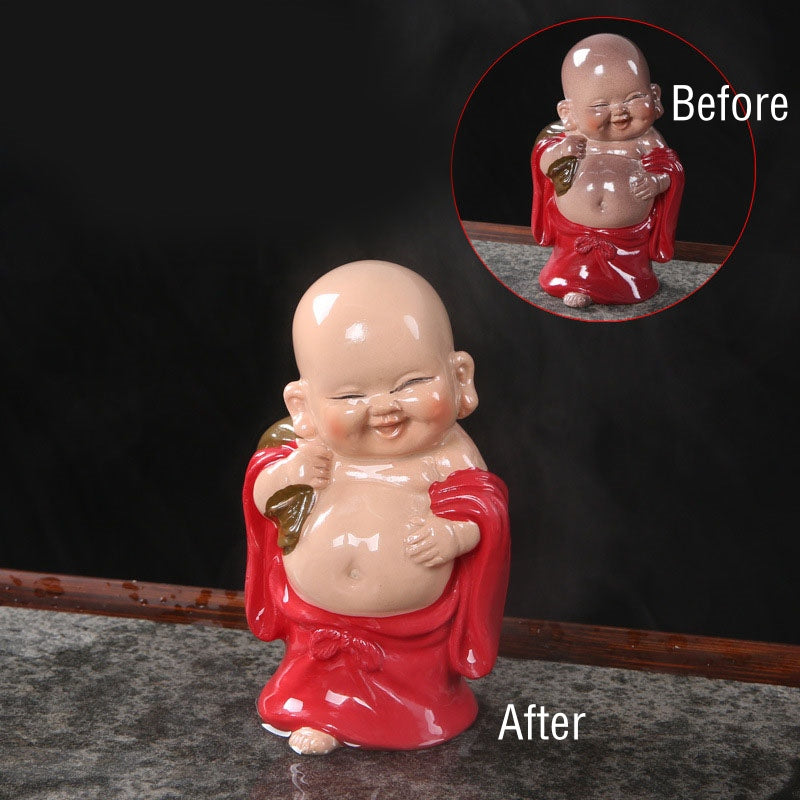 Nimara Ritual Color Changing Laughing Buddha Resin Tea Pet Wealth Home Figurine Decoration