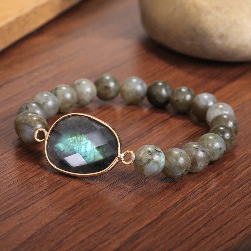Nimara Ritual Natural Labradorite Moonstone Support Healing Beaded Bracelet
