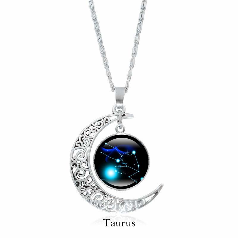 Nimara Ritual 12 Constellations of the Zodiac Moon Protection Necklace Chain Pendant