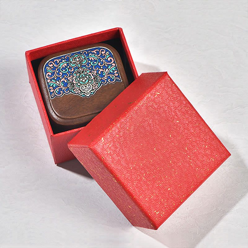 Nimara Ritual Retro Handmade Black Walnut Wood Ring Jewelry Storage Box Leaf Wooden Gift Box