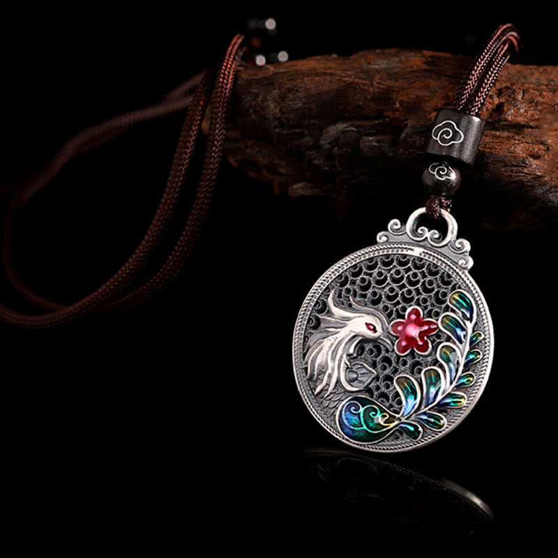 Nimara Ritual 990 Sterling Silver Phoenix Luck Protection Necklace Pendant