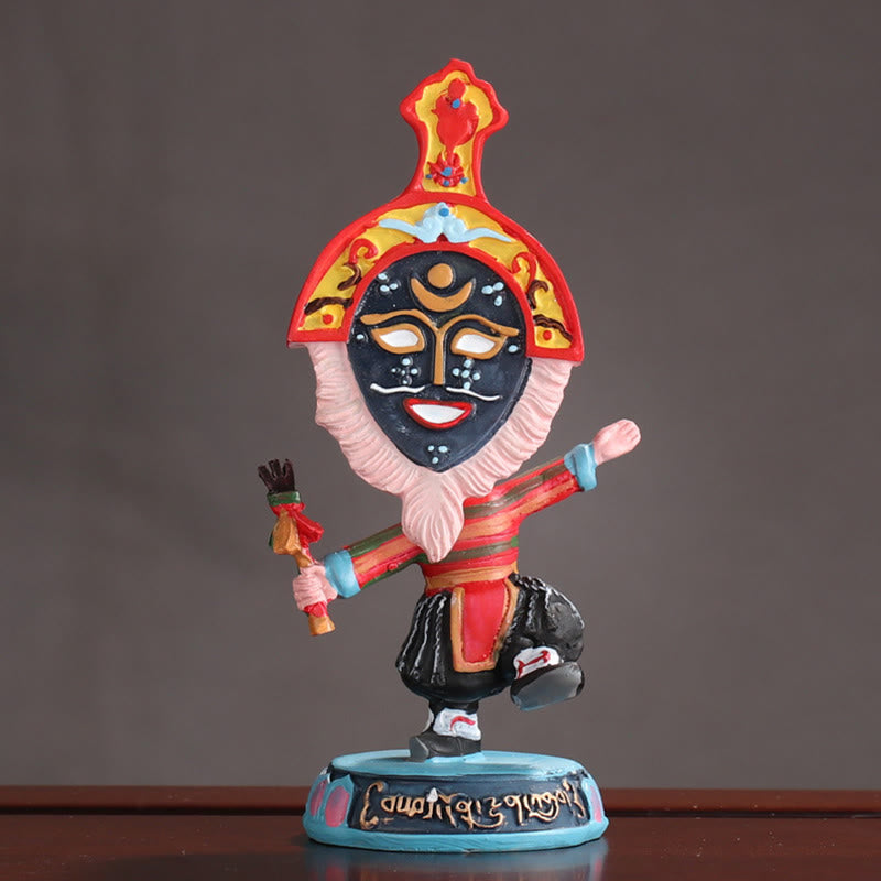 Nimara Ritual Tibetan Opera Face Mask Puppet Home Office Car Decoration Ornament