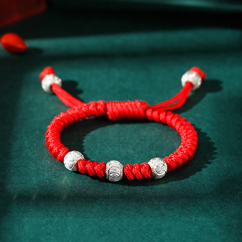 Nimara Ritual 925 Sterling Silver King Kong Knot Multicolored Red String Strength Handmade Braided Kids Child Bracelet