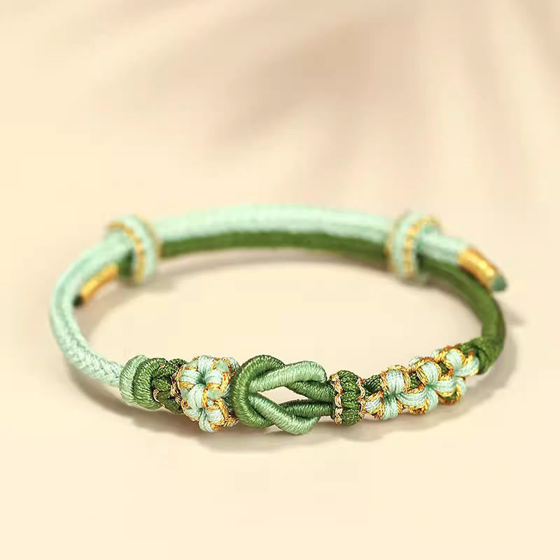 Nimara Ritual Handmade Peach Blossom Knot Eight Thread Peace Knot Luck Protection Bracelet