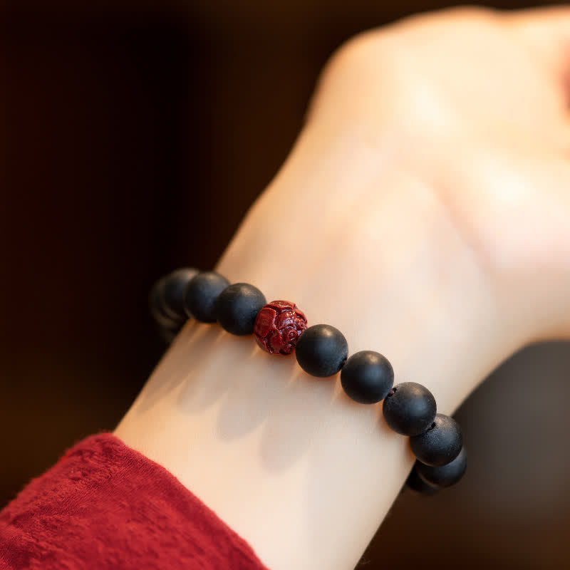 Nimara Ritual Tibetan Cypress Cinnabar Lotus Healing Bracelet