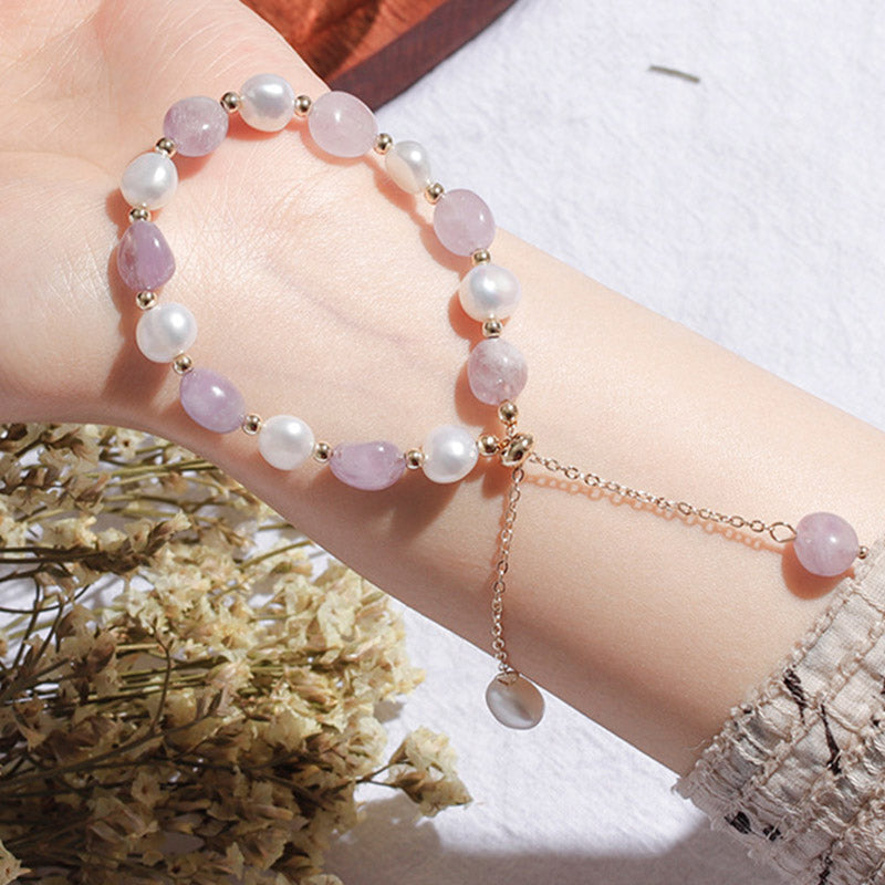 Nimara Ritual Natural Blue Aventurine Crystal Pearl Bead Healing Bracelet