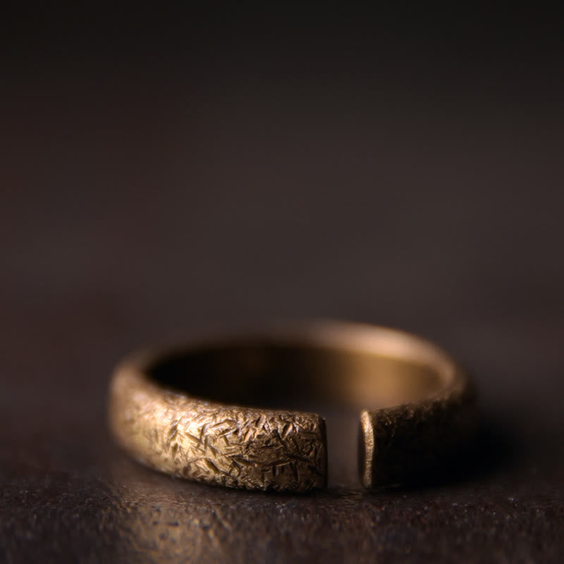 Nimara Ritual Tibetan Vintage Texture Design Copper Luck Couple Ring