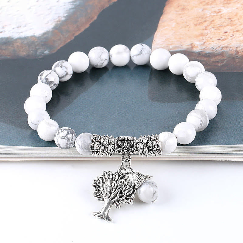 Nimara Ritual Natural Gemstone Tree of Life Lucky Charm Stretch Bracelet