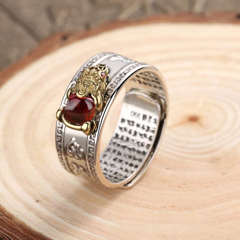 Nimara Ritual Red Agate PiXiu Wealth Ring