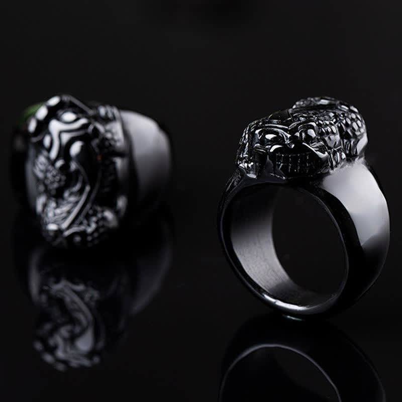 Nimara Ritual FengShui PiXiu Black Obsidian Strength Ring