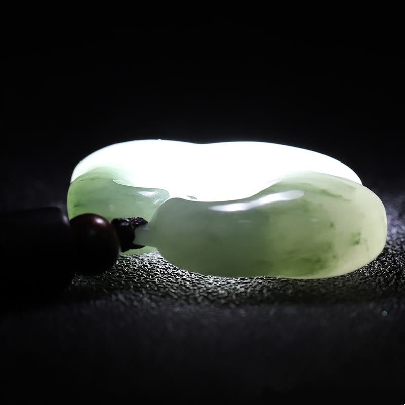 Nimara Ritual Tianshan Jade Golden Silk Jade Chinese Lock Charm Abundance Necklace Pendant