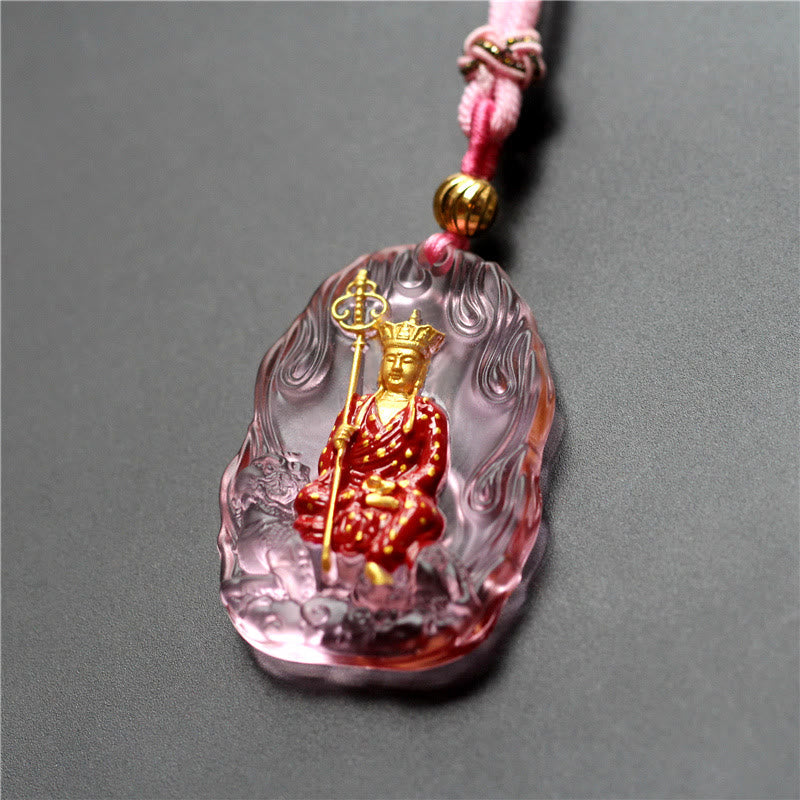 Nimara Ritual Ksitigarbha Buddha Liuli Crystal Compassion Amulet Necklace Pendant