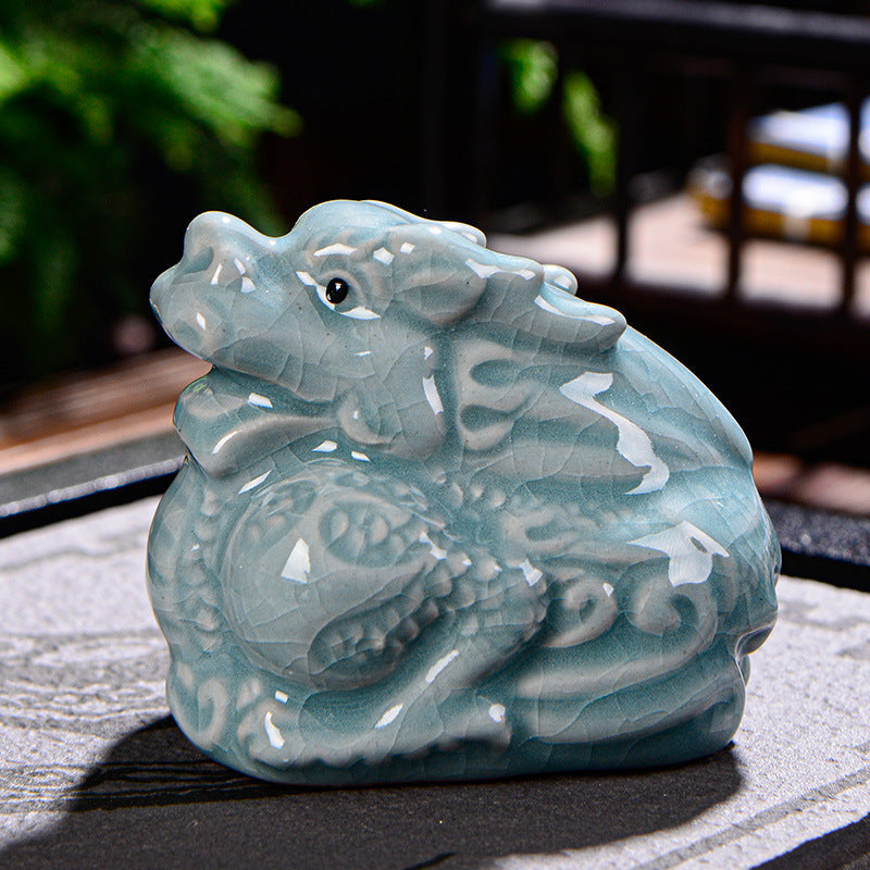 Nimara Ritual Chinese Zodiac Wealth Ceramic Tea Pet Home Figurine Decoration