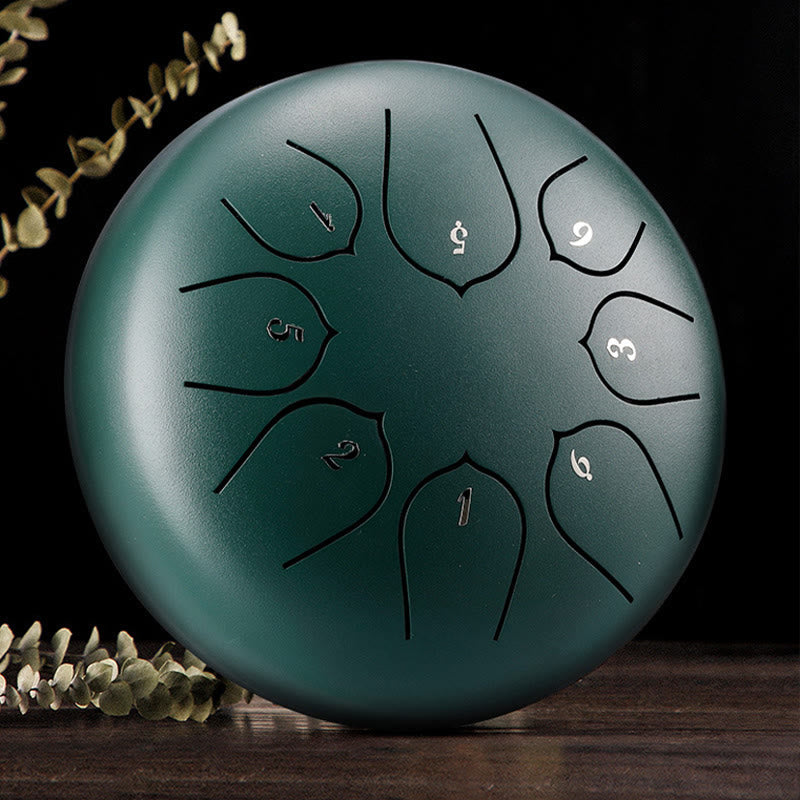 Nimara Ritual Steel Tongue Drum Sound Healing Meditation Lotus Pattern Drum Kit 8 Note 6 Inch Percussion Instrument