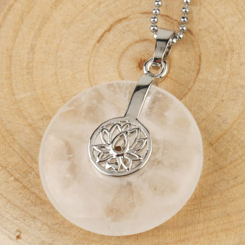 Nimara Ritual Various Crystal Amethyst Pink Crystal Lotus Healing Necklace Pendant