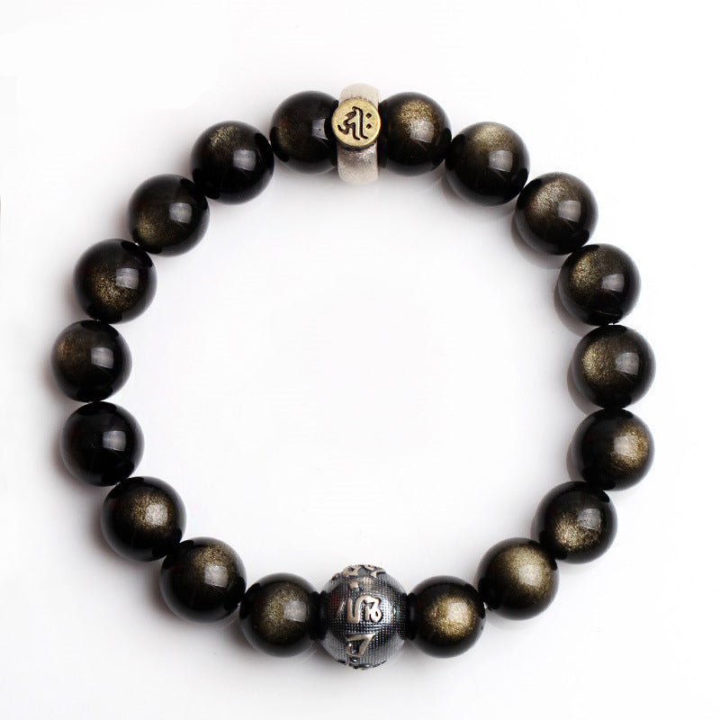 Nimara Ritual Chinese Zodiac Natal Buddha Obsidian Purification Bracelet