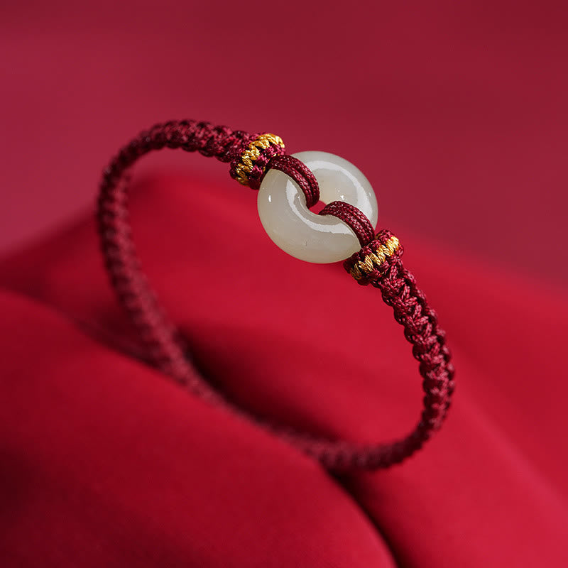 Nimara Ritual Peace Buckle Jade Abundance Braided Bracelet