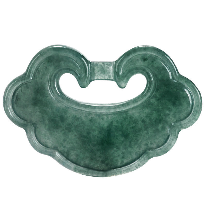 Nimara Ritual Natural Green Jade Chinese Lock Charm Luck Necklace Pendant