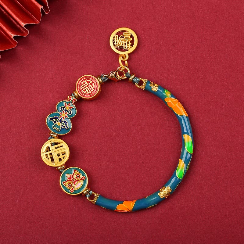 Nimara Ritual Tibetan Gourd Fortune Happiness Lion Wealth Luck Bracelet