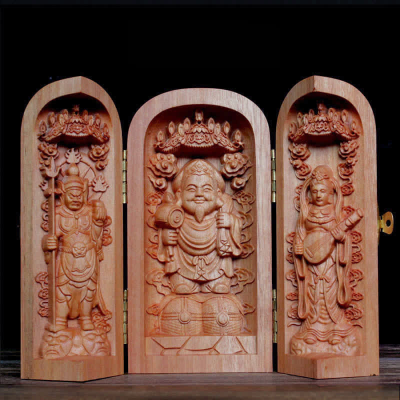 Nimara Ritual Avalokitesvara Kwan Yin Buddha Cherry Wood Compassion Home Decoration Altar