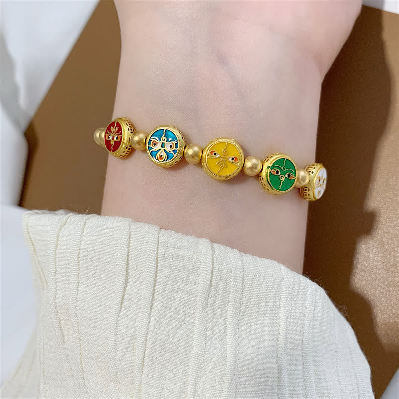 Nimara Ritual Tibetan Five God Of Wealth Copper Beads Luck Bracelet