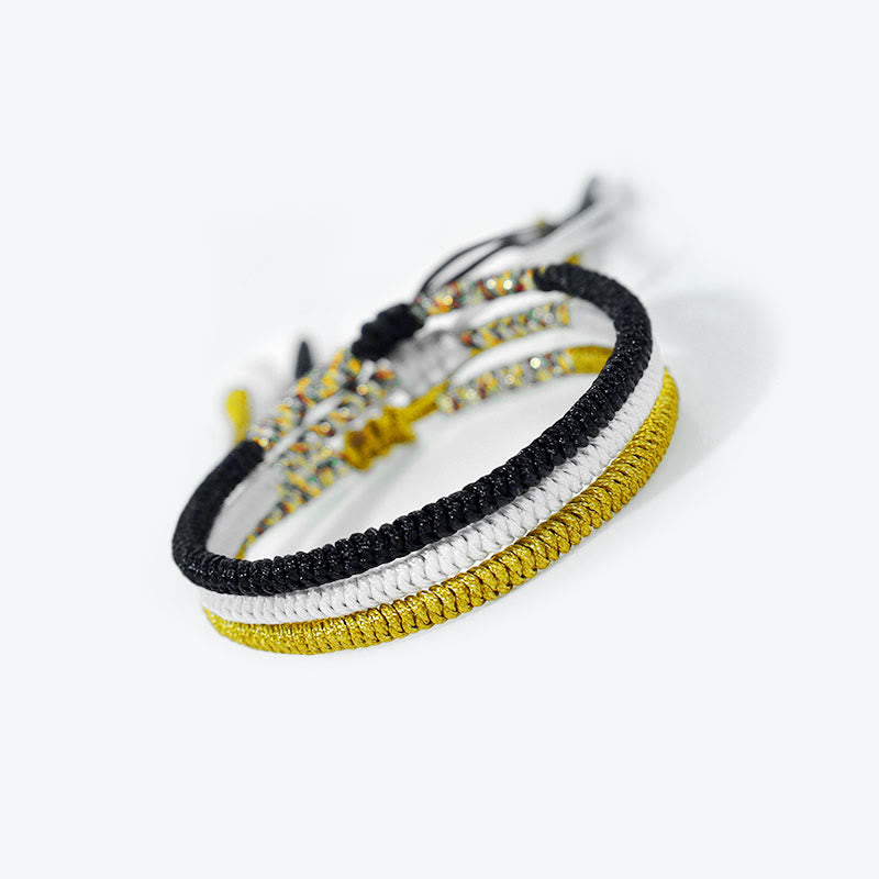 Nimara Ritual 3Pcs Tibetan Handmade Multicolor King Kong Knot Amulet Bracelet