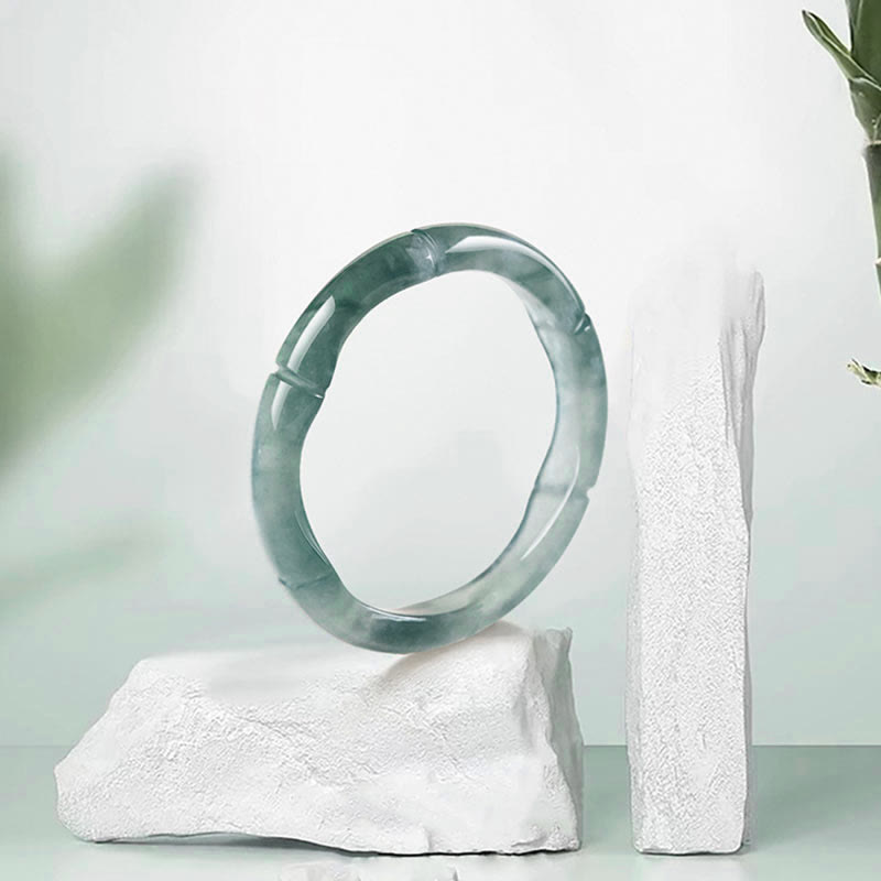 Nimara Ritual Natural Jade Bamboo Prosperity Abundance Ring