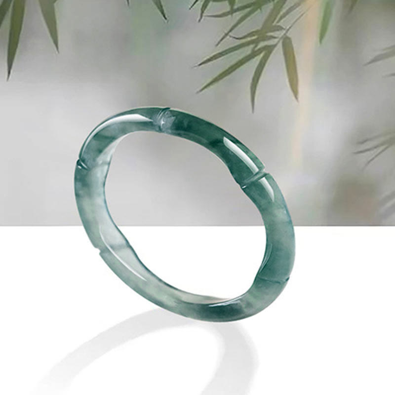 Nimara Ritual Natural Jade Bamboo Prosperity Abundance Ring