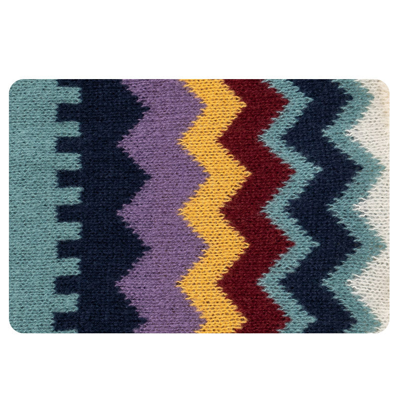 Nimara Ritual Tibetan Shawl Colorful Striped Wavy Line Tassels Winter Cozy Travel Scarf Wrap