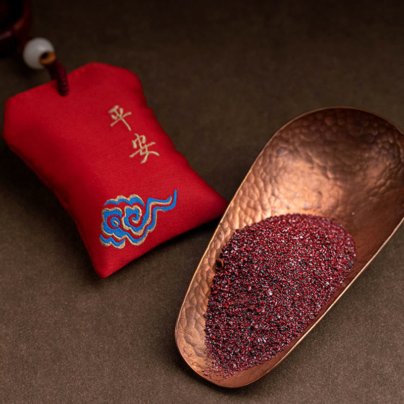 Nimara Ritual Tibetan Small Leaf Red Sandalwood Lotus Cinnabar Sachet Protection Tassel Car Hanging Decoration
