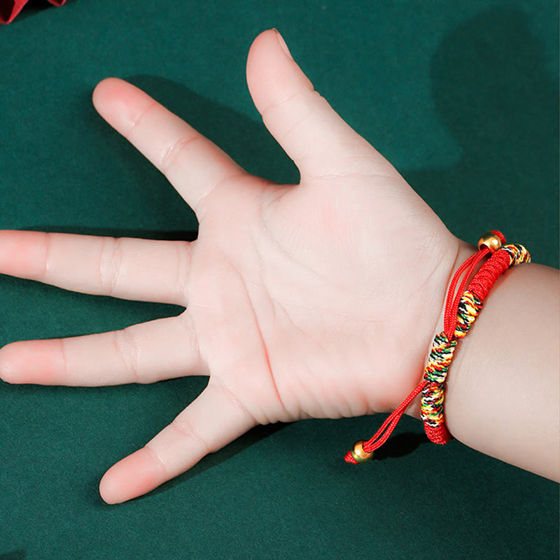 Nimara Ritual 999 Sterling Silver PiXiu Wealth King Kong Knot String Braided Kids Child Bracelet