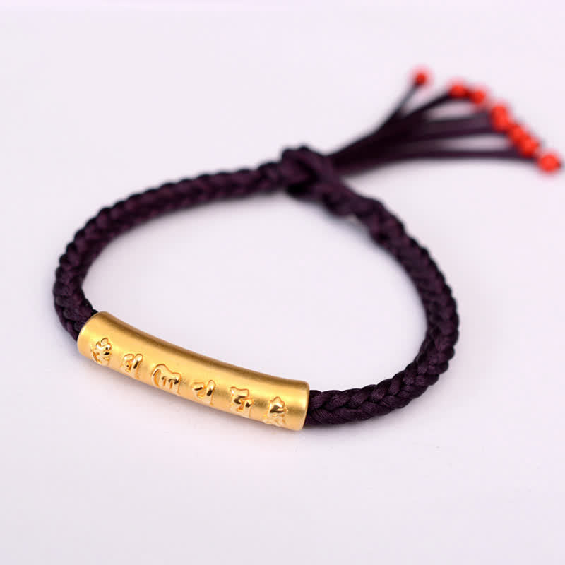 Nimara Ritual 999 Sterling Silver Om Mani Padme Hum Protection Strength String Bracelet