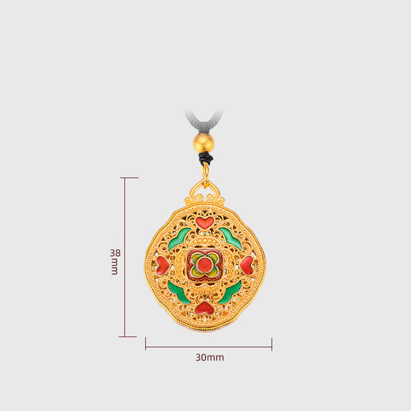 Nimara Ritual Flower Love Heart Copper Wealth Necklace Pendant