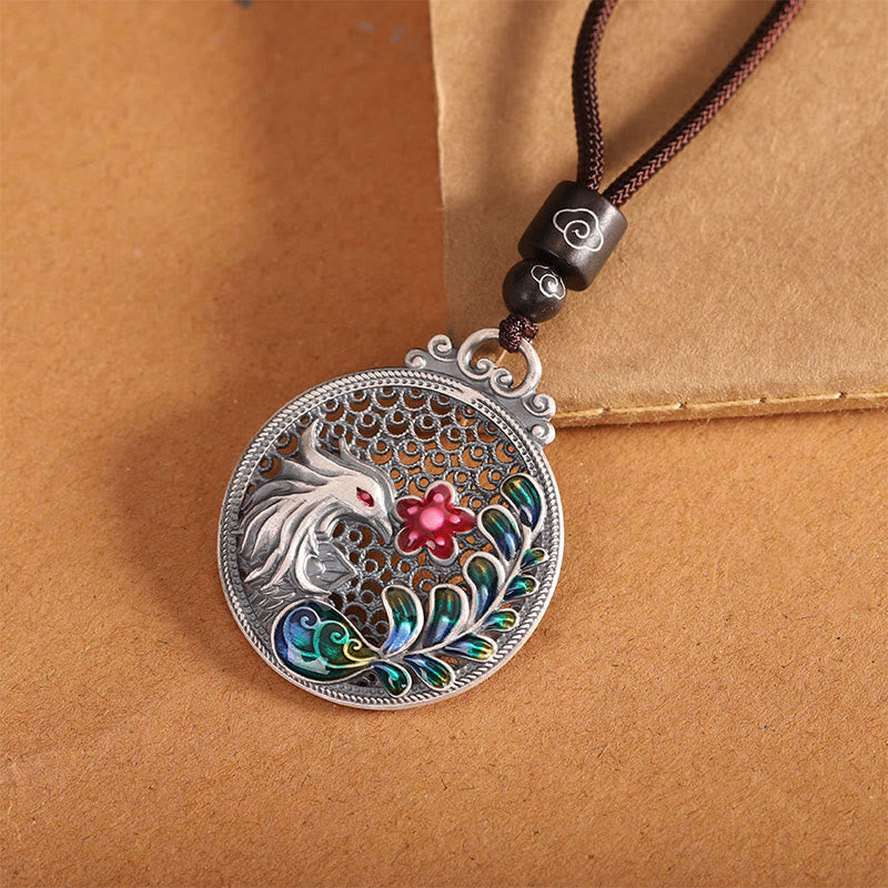 Nimara Ritual 990 Sterling Silver Phoenix Luck Protection Necklace Pendant