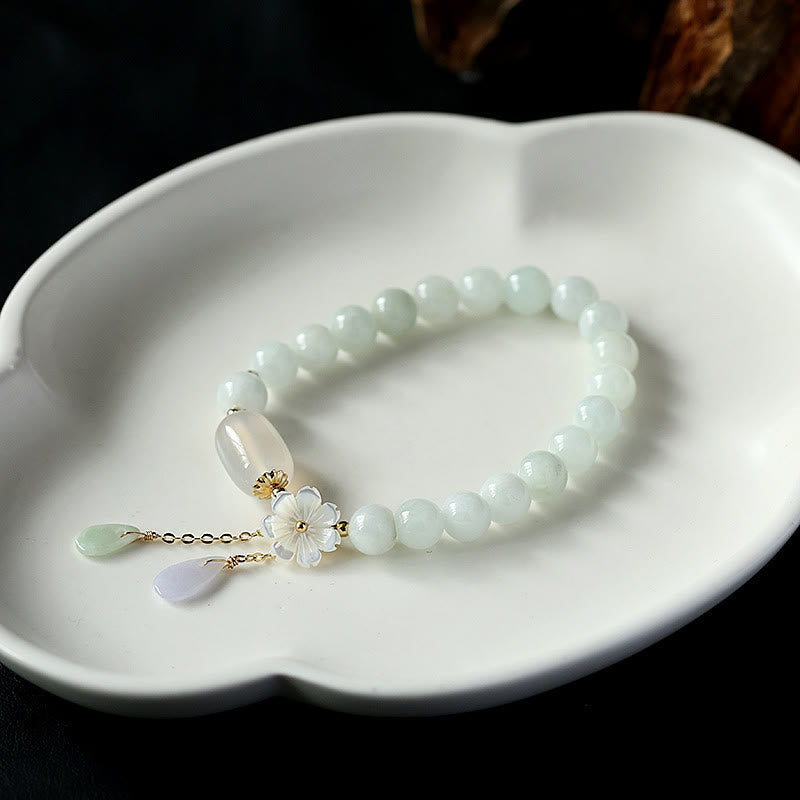 Nimara Ritual Natural White Jade Luck Bracelet